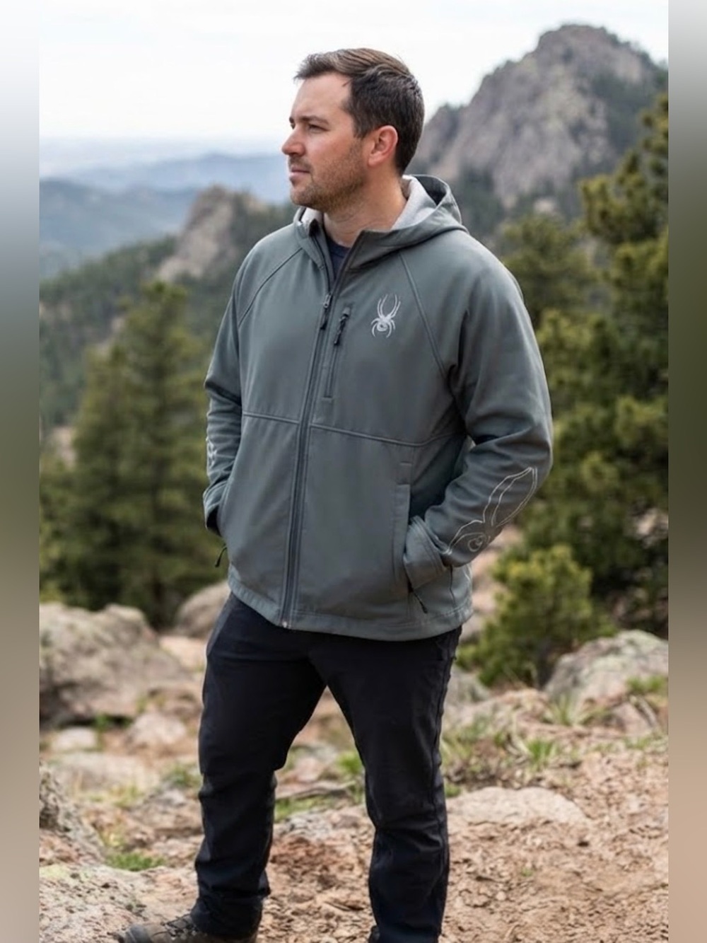 Spyder Gray Fleece-Lined Jacket hoodie